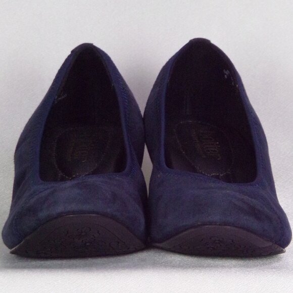 HOTTER COMFORT CONCEPT size 8 MONICA dark-blue suede low-heel pumps - Picture 7 of 15
